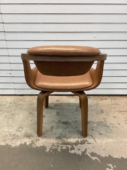 Iva Brown Faux Leather Arm Chair with Swivel