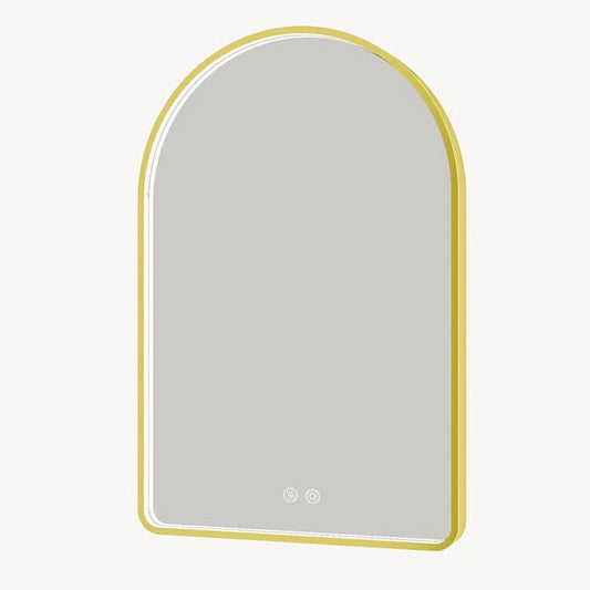 LED Bathroom Mirror with Lights, Arched Lighted Vanity Mirror with Anti-Fog, Temperature, Memory Function,Dimmable