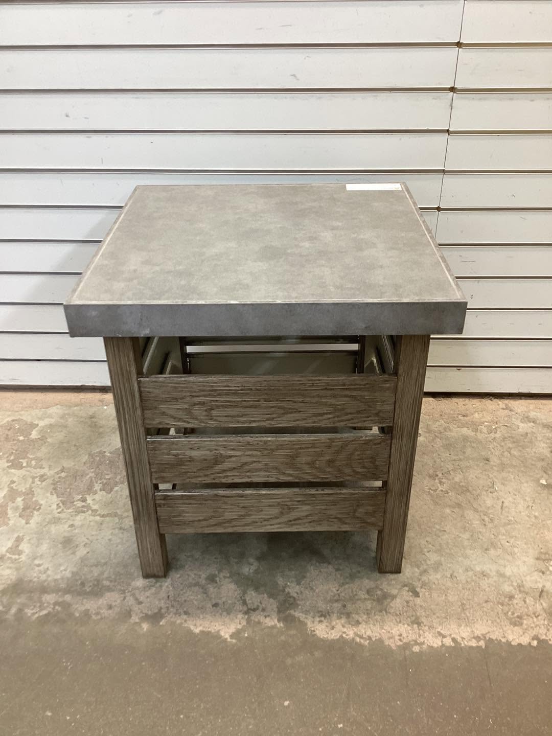 Outdoor Metal Patio Accent Table with Door