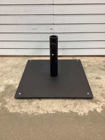 35 lb. Steel 20 in. Square Patio Umbrella Base with 4 Adjustable Footpads in Black