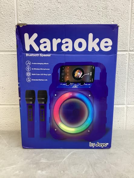 JOYC Mic Drop Karaoke Machine with 2 Wireless Mics & RGB Lights - Lightly Used