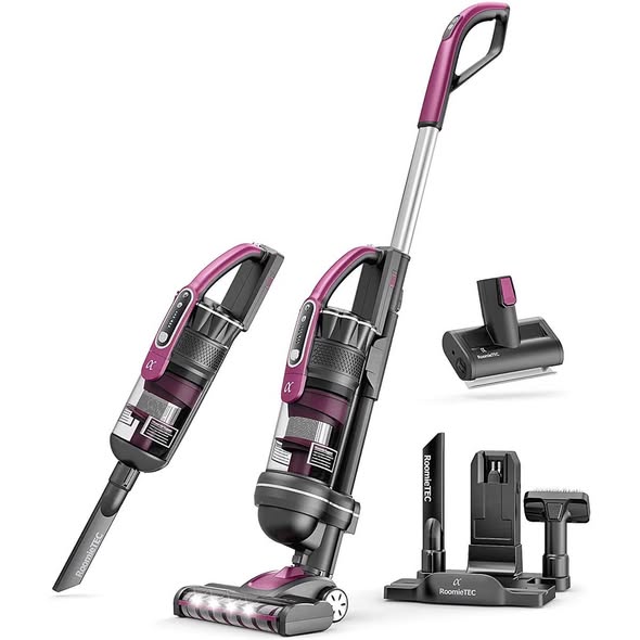ROOMIE TEC Alpha Professional Upright Cordless Vacuum Cleaner Motorized Pet Brush with 22Kpa Suction