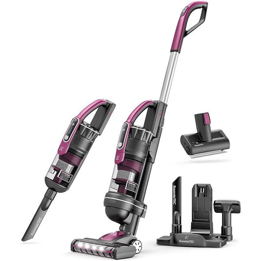 ROOMIE TEC Alpha Professional Upright Cordless Vacuum Cleaner Motorized Pet Brush with 22Kpa Suction