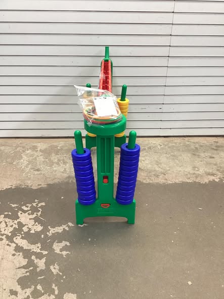 Giant 4-in-A-Row, Jumbo 4-to-Score Giant Game w/Basketball Hoop, Ring Toss