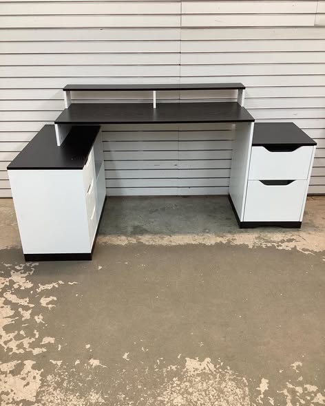 67 Inch L Shaped Executive Desk,Home Office Computer Desk with Monitor Stand,Study Writing Desk.