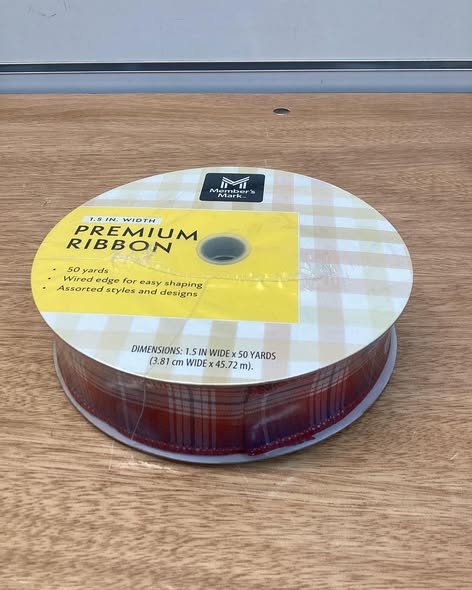 Member’s Mark Premium Wired Ribbon 1.5” Width x 50 Yards