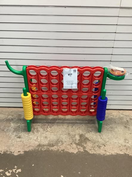 Giant 4-in-A-Row, Jumbo 4-to-Score Giant Game w/Basketball Hoop, Ring Toss