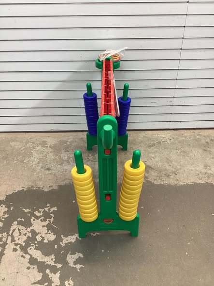 Giant 4-in-A-Row, Jumbo 4-to-Score Giant Game w/Basketball Hoop, Ring Toss
