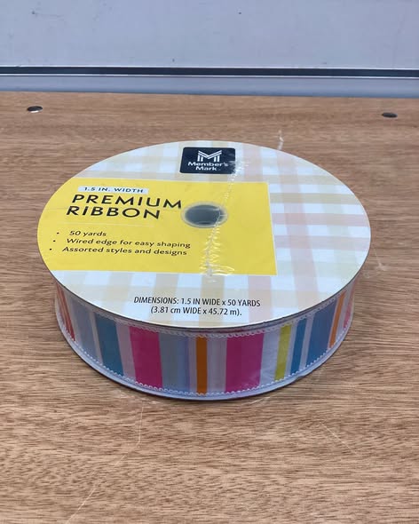 Member’s Mark Premium Wired Ribbon 1.5” Width x 50 Yards