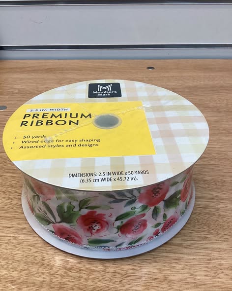 Member’s Mark Premium Wired Ribbon 2.5” Width x 50 Yards