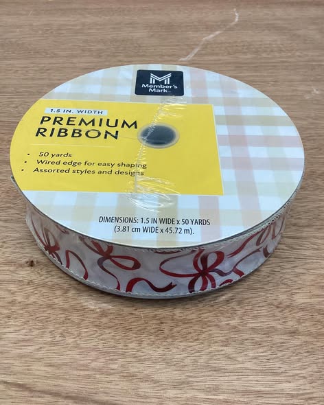 Member’s Mark Premium Wired Ribbon 1.5” Width x 50 Yards