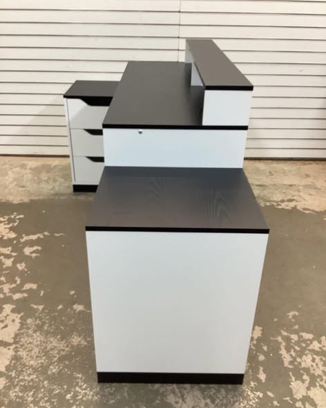 67 Inch L Shaped Executive Desk,Home Office Computer Desk with Monitor Stand,Study Writing Desk.