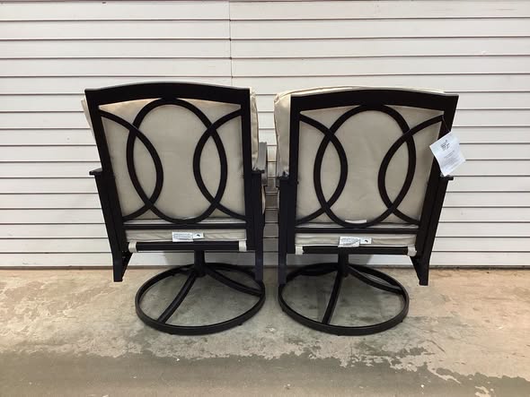 Alyah Swivel Outdoor Patio Dining Chair with Cushion (Set of 2)