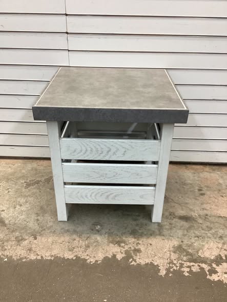 Outdoor Metal Patio Accent Table with Door