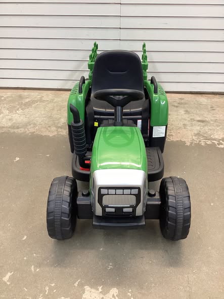 Costway 12V Kids Ride On Tractor with Trailer Ground Loader w/ RC & Lights Dark Green