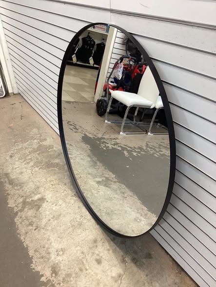 Aevar Tempered Glass and Aluminum Alloy Framed French Cleat Mounted Wall Mirror