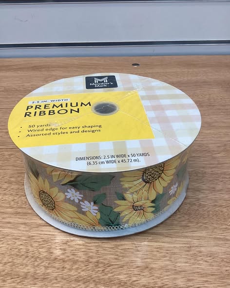 Member’s Mark Premium Wired Ribbon 2.5” Width x 50 Yards