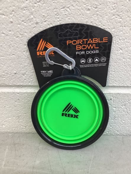 RBX Collapsible Travel Dog Water Bowl with Carabiner Clip Non-Slip Base