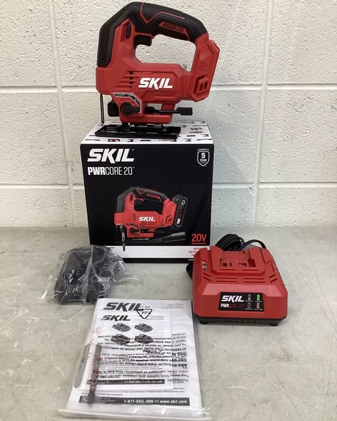 SKIL 20V PWR CORE 20 Cordless Brushless Jig Saw Kit (Battery & Charger)