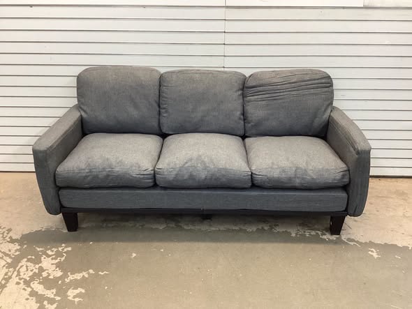 75" Modern Linen 3 Seater Sofa with Deep Seat, Dark Gray
