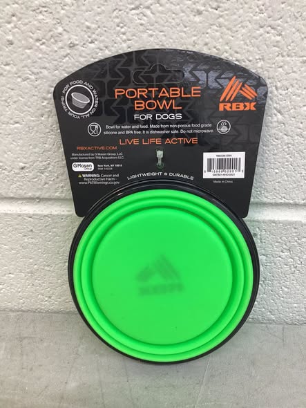 RBX Collapsible Travel Dog Water Bowl with Carabiner Clip Non-Slip Base