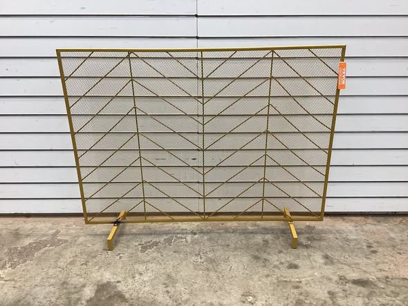 SKYSHALO Fireplace Screen Single-Panel Sturdy Iron Mesh Fireplace Screen 38.6 in. (L) x 29.8 in. (H) Spark Guard Cover