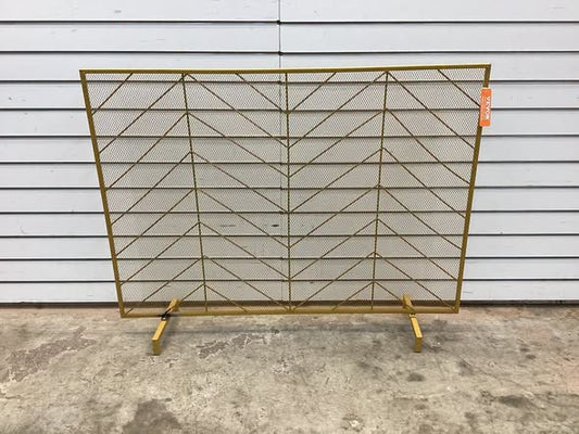 SKYSHALO Fireplace Screen Single-Panel Sturdy Iron Mesh Fireplace Screen 38.6 in. (L) x 29.8 in. (H) Spark Guard Cover