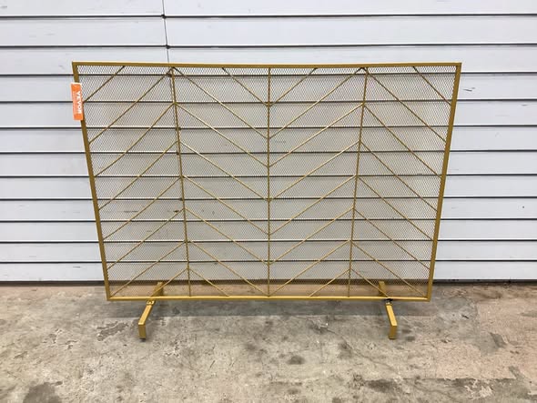 SKYSHALO Fireplace Screen Single-Panel Sturdy Iron Mesh Fireplace Screen 38.6 in. (L) x 29.8 in. (H) Spark Guard Cover