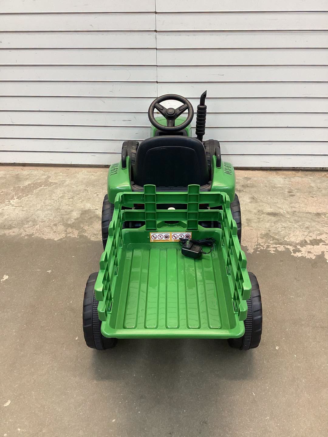 Costway 12V Kids Ride On Tractor with Trailer Ground Loader w/ RC & Lights Dark Green