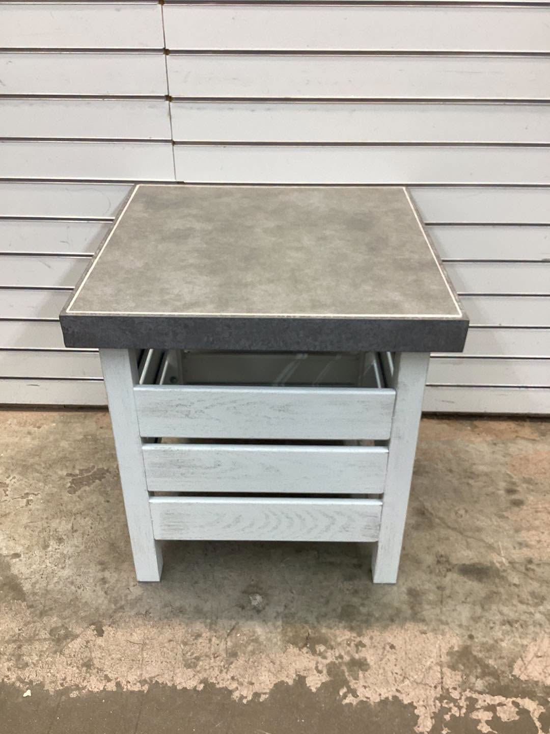 Outdoor Metal Patio Accent Table with Door