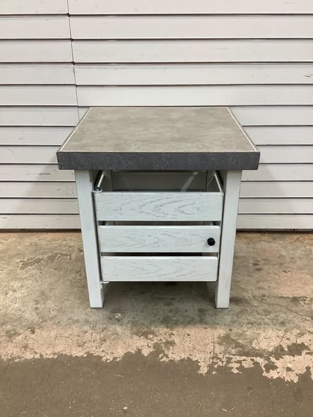 Outdoor Metal Patio Accent Table with Door