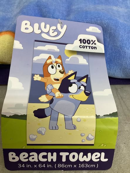 Bluey Kids Beach Towel 34" x 64"