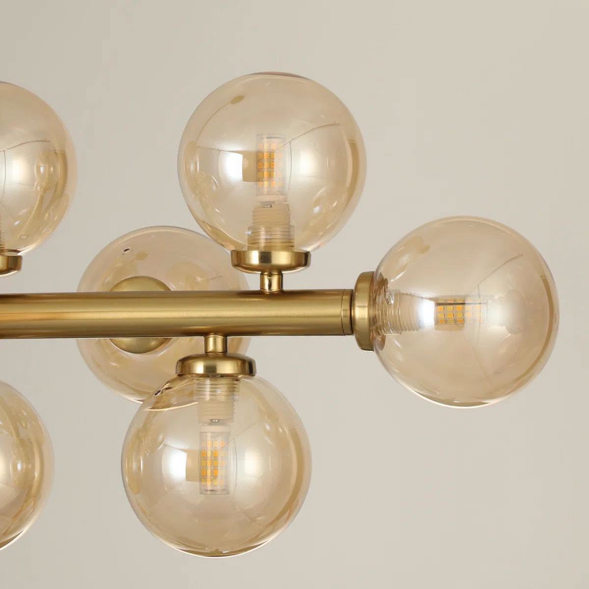Ether 14-Light Modern Gold Sputnik Linear Chandelier