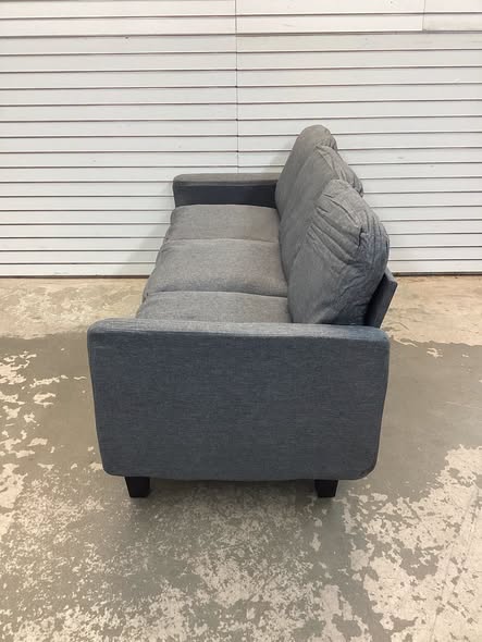 75" Modern Linen 3 Seater Sofa with Deep Seat, Dark Gray