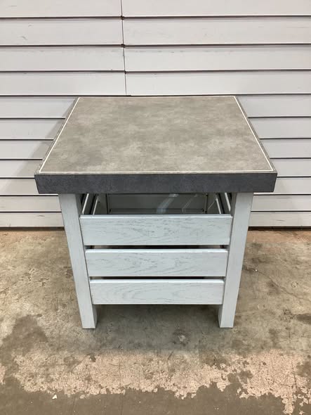 Outdoor Metal Patio Accent Table with Door