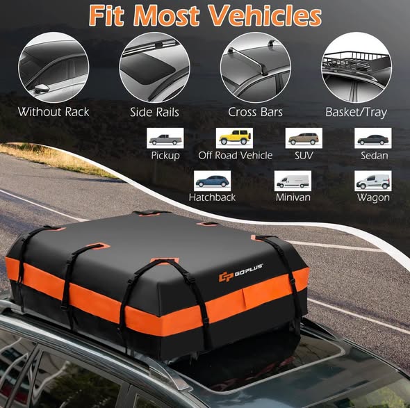 Goplus 21 Cubic Feet Car Carrier Waterproof Car Roof Bag for Travel Rooftop Luggage Bag