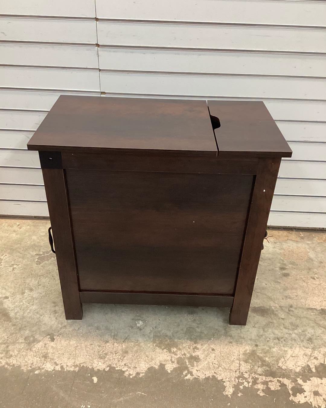 DEXYLLO Farmhouse End Table w/ Charging Station, Narrow Nightstand w/ USB & Outlets, Storage Cabinet, Espresso