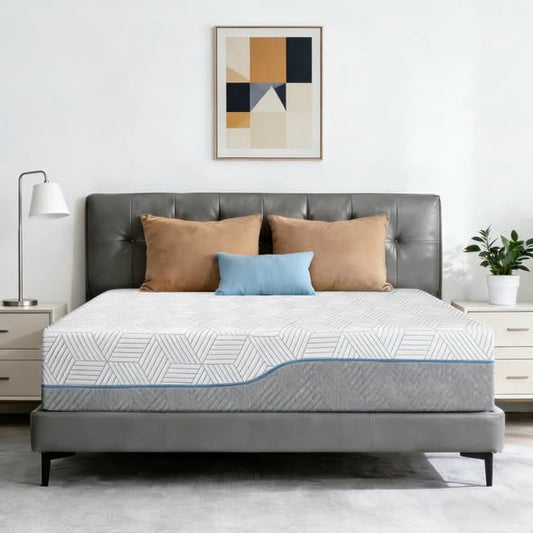 King Size 14 Inch Premier Memory Foam Mattress - Medium Firm, Cooling Gel & Tea Foam, Fiberglass-Free Removable Cover, Certipur-Certified, Adjustable Bed Frame Compatible For Pressure Relief & Restful Sleep