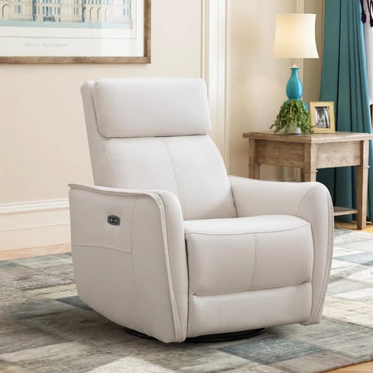 Latitude Run 32.3" Wide Contemporary Swivel and Rocker Power Recliner Chair with USB Port