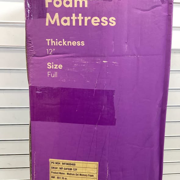 12" Medium Cooling Gel Memory Foam Mattress full size.