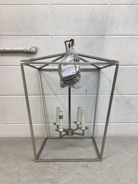 Finnegan 4-Light Dimmable Steel Lantern Chandelier