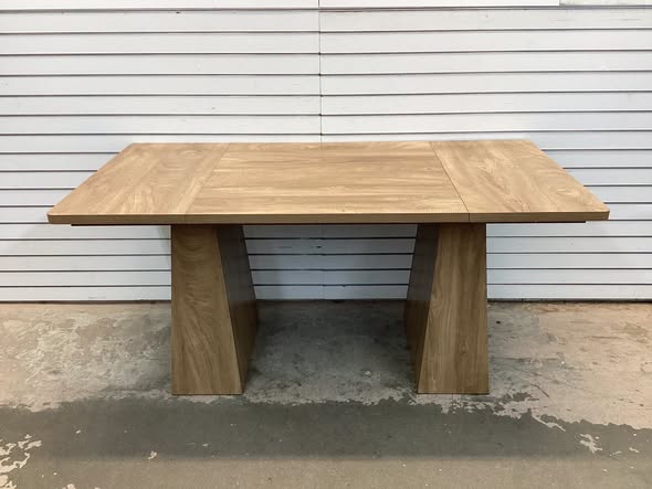 Roesler Brown Wood 63 in. Pedestal Dining Table Seats-6, Modern Kitchen Table with Heavy Duty Legs
