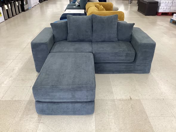 75" Modular Boneless Sectional Sofa Pull-Out Sofa Bed Velvet Sectional Couch with Ottomans, Gray Velvet