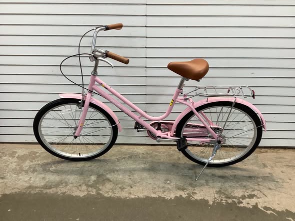 24 Inch Beach Cruiser Bike for Women with Rear Rack - Pink