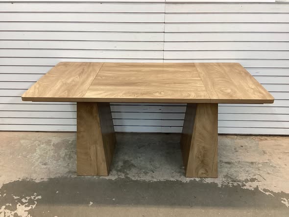 Roesler Brown Wood 63 in. Pedestal Dining Table Seats-6, Modern Kitchen Table with Heavy Duty Legs