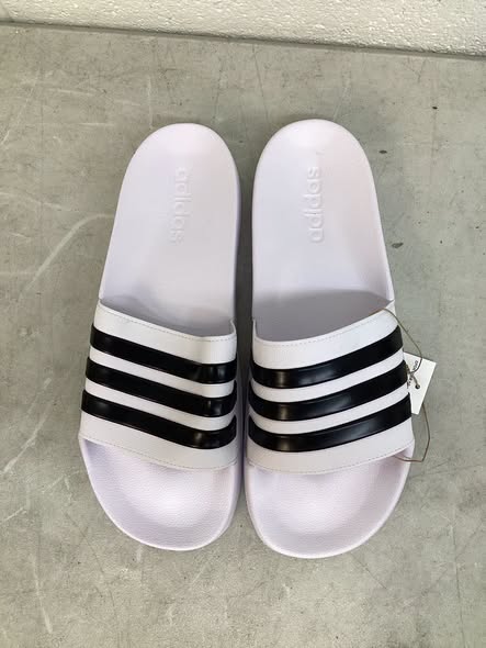 Adidas Men's Cloudfoam Slides Size 11, Color White/Black