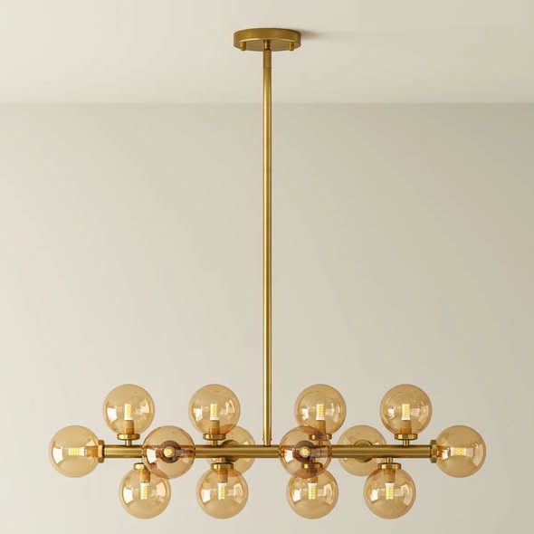 Ether 14-Light Modern Gold Sputnik Linear Chandelier