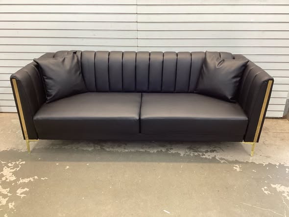 Dreiling 77.6" Faux Leather Tuxedo Arm Sofa By Willa Arlo