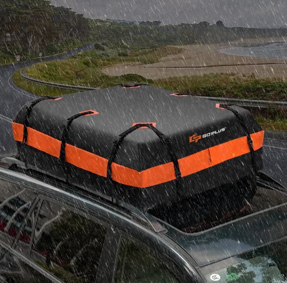 Goplus 21 Cubic Feet Car Carrier Waterproof Car Roof Bag for Travel Rooftop Luggage Bag