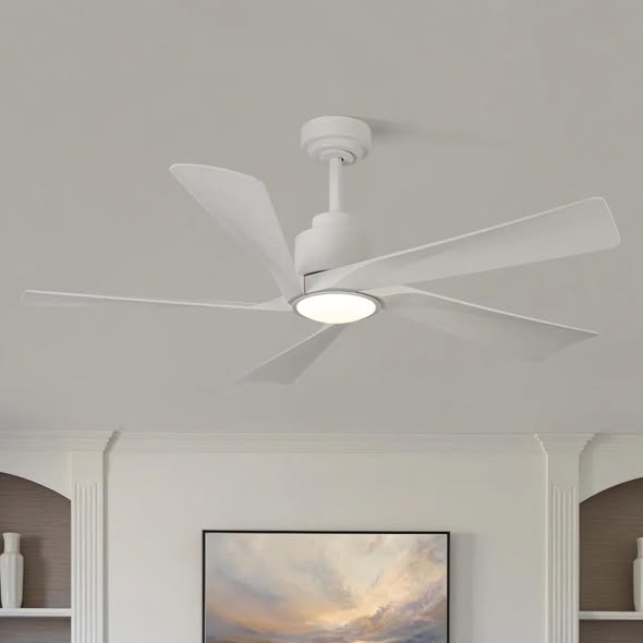 Karlena 52'' Modern Large Ceiling Fan With Led Lights And Remote Control, App, Timer, Memory